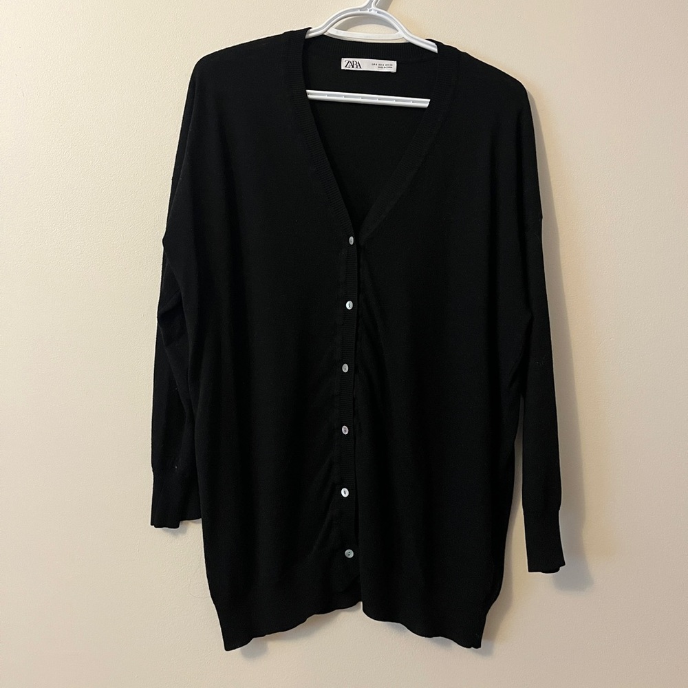 Zara Black Oversized Cardigan